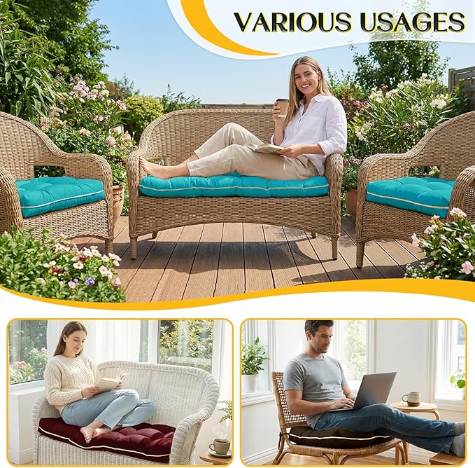 1 MIDDLE ONE Wicker Chair Cushions 3 Pieces Set