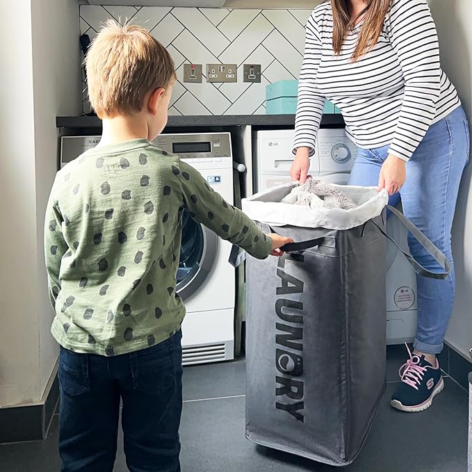Goodpick Laundry Basket with Wheels, Laundry Hamper with Removable Wash Bag
