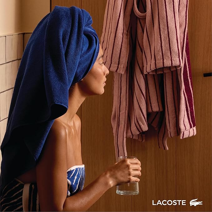 Lacoste Heritage Supima Cotton 6-Piece Towel Set, 2 Bath Towels, 2 Hand Towels