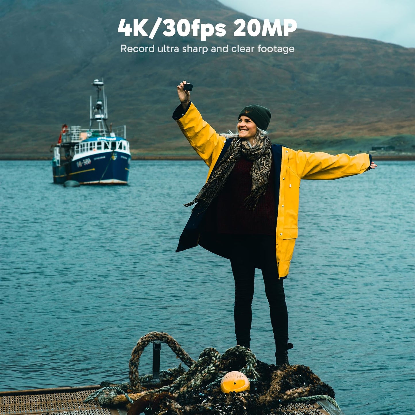 AKASO EK7000 Pro 4K30 Action Camera with Touch Screen EIS 131FT Waterproof Underwater Camera 5X Zoom Remote Control with Waterproof Floating Hand Grip Bundle and Carrying Case Accessories Kit Bundle