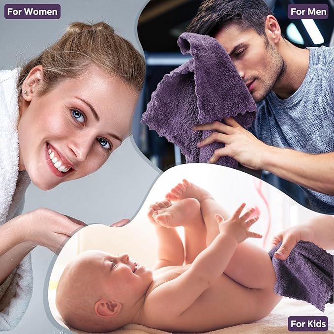 Newwiee 100 Pcs Washcloths Bulk Quick Drying Bathroom Wash Clothes 12 x 12 Inch