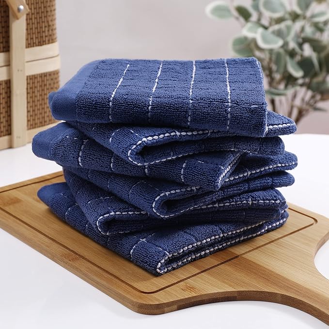 Homaxy 100% Cotton Terry Kitchen Dish Cloths, Ultra Soft and Absorbent Dish