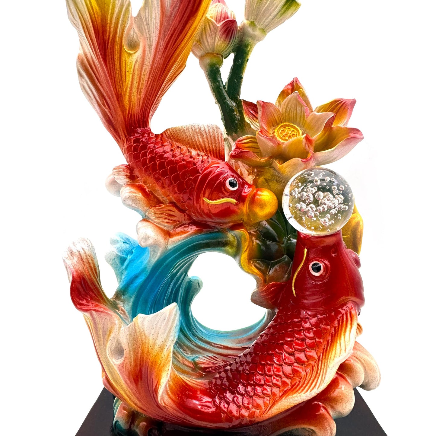 FUNSXBUG 13 Inch Large Chinese Feng Shui Fish Statue Feng Shui Decor Home Office Decoration Tabletop Decor Ornaments Good Lucky Gifts