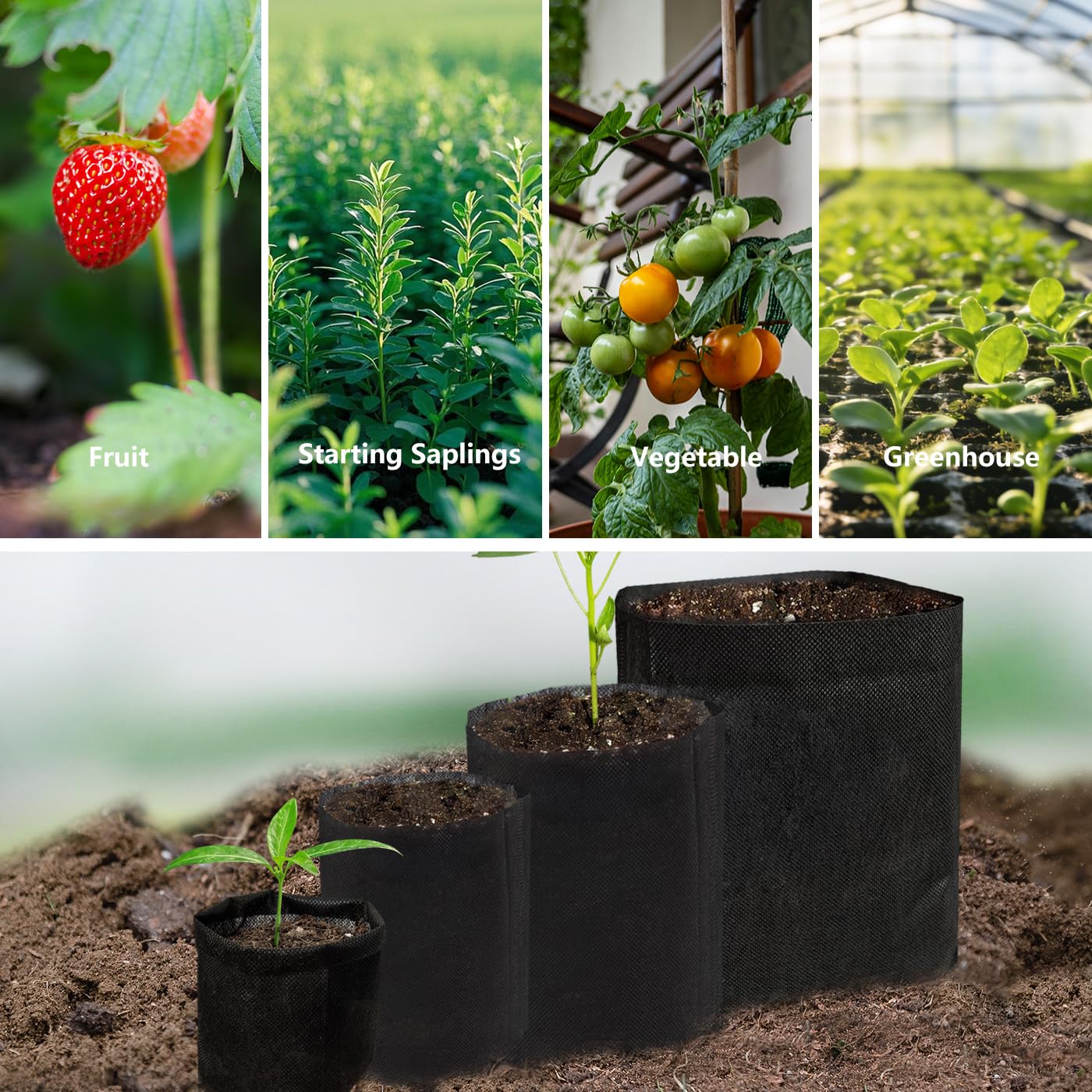 Belit 0.5 Gallon Nursery Growing Bags, 100 Pcs Non-Woven Plant Bag for Gardening, Potato, Flower, Tomato Plant Starts