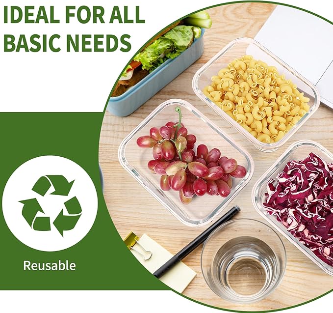 Skroam 5-Packs 36OZ Glass Food Storage Containers