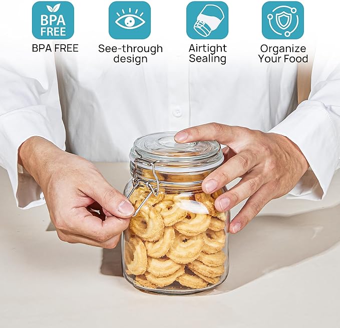 Vtopmart 34oz Glass Food Storage Jars