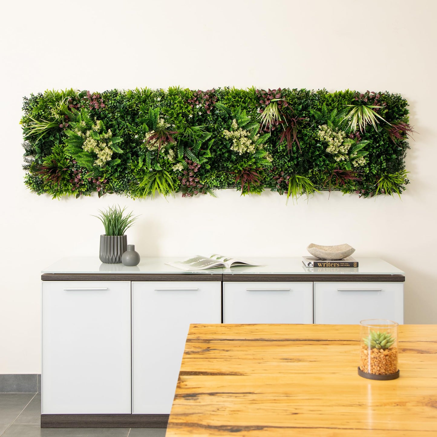 Nearly Natural Corfu Island Artificial Living Wall Panels, UV Resistant, 20x20 Inch, Indoor/Outdoor Greenery Panels, Easy Install Interlocking Design, Set of 3