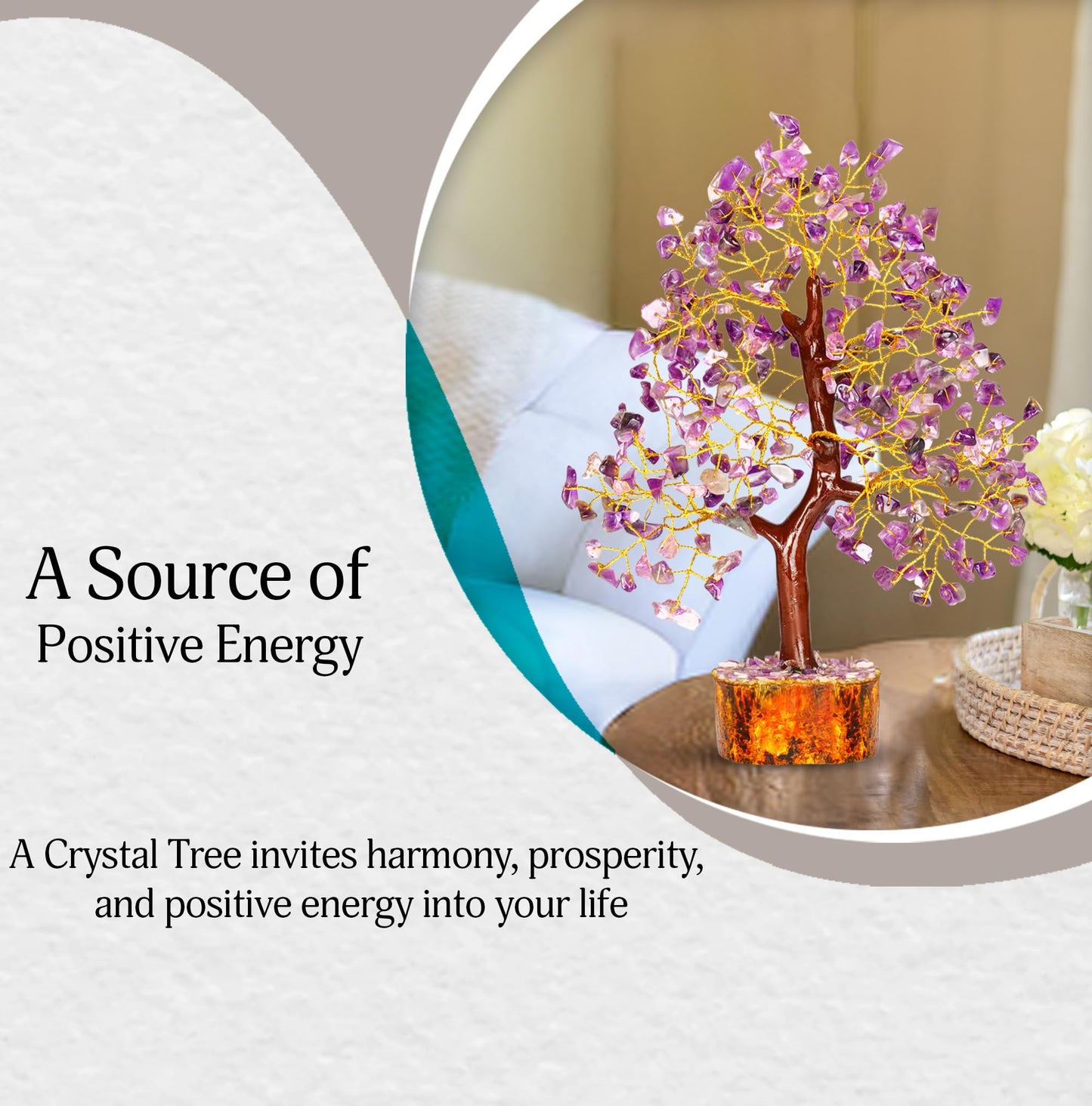 YATSKIA Amethyst Tree - Crystal Tree - Feng Shui Crystals Decor - Purple Decor - Spiritual Crystals - Crystal Meditation - Spiritual Gifts