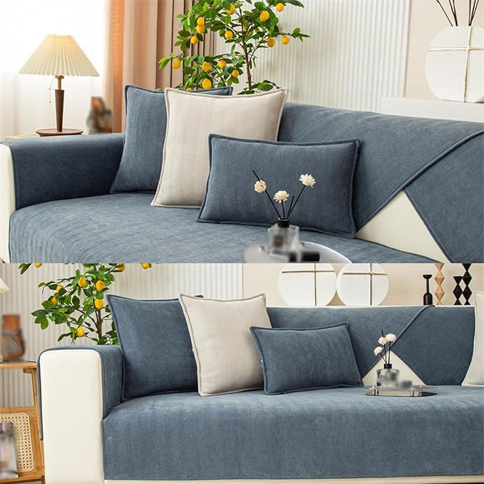Funny Fuzzy Couch Cover, Chenille Couch Furniture Protector, Funny Fuzzy Couch