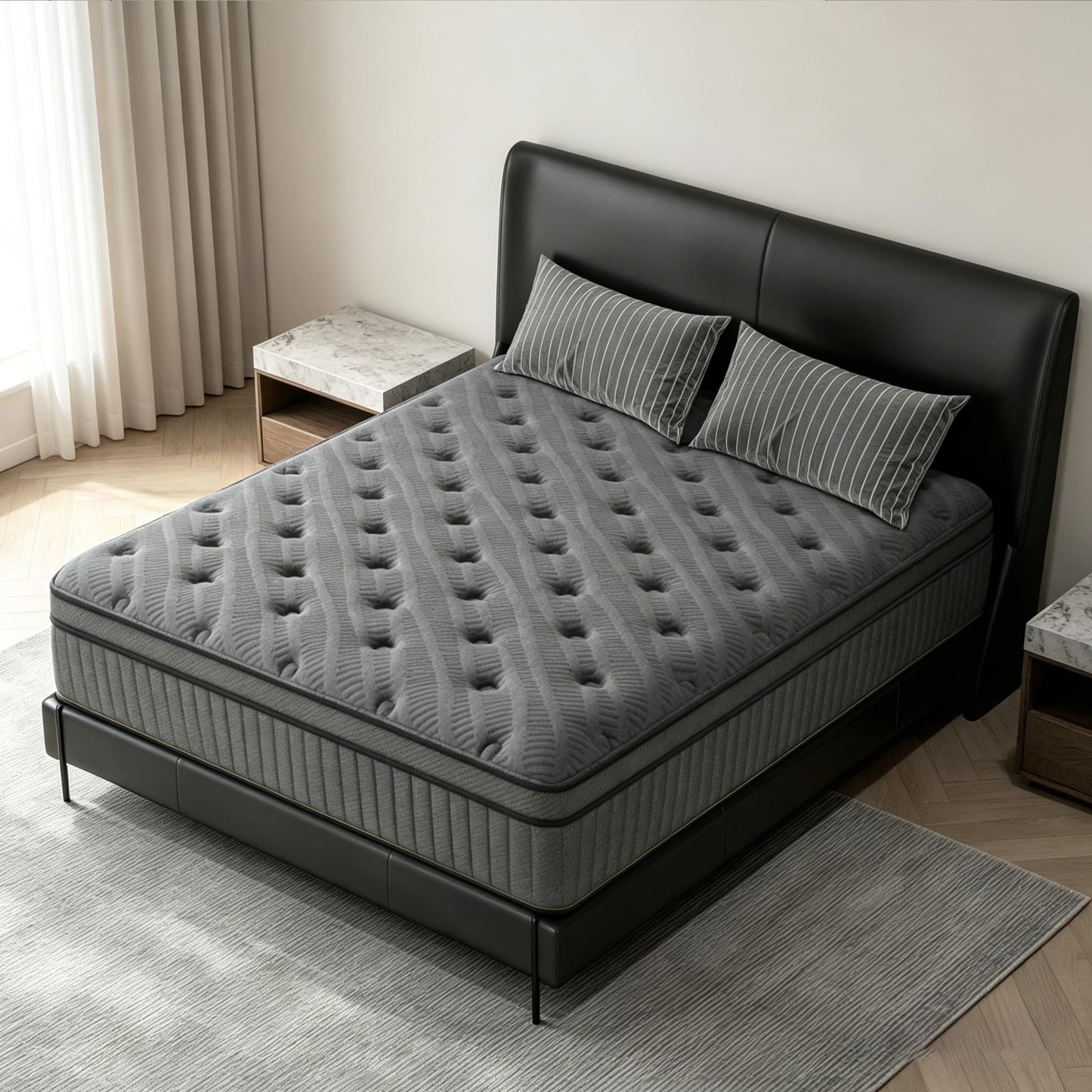 Full Size Mattress, 10 Inch Hybrid Pressure Relief Mattress in a Box, Cooling Gel Memory Foam and Pocket Springs,Medium Firm,Breathable,Fiberglass Free (10", Full)