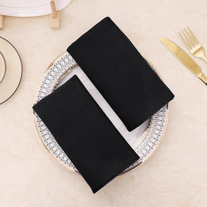 Homaxy 100% Cotton Kitchen Towels and Dishcloths Set