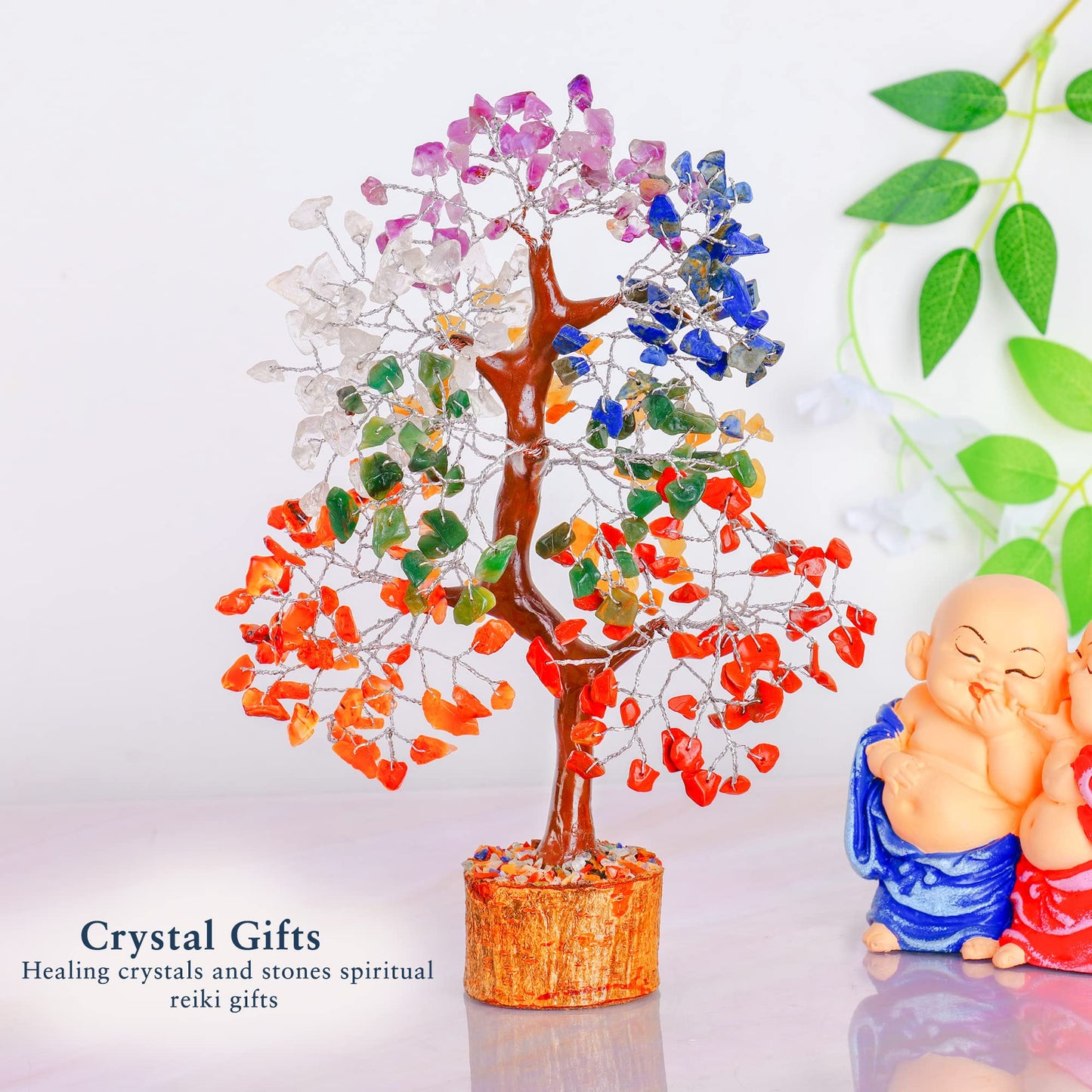 Seven Chakra Crystal Tree for Positive Energy - Feng Shui Tree of Life Decor - Good Luck Gifts - Crystals and Stones - Spiritual Items - Housewarming Gifts for Women