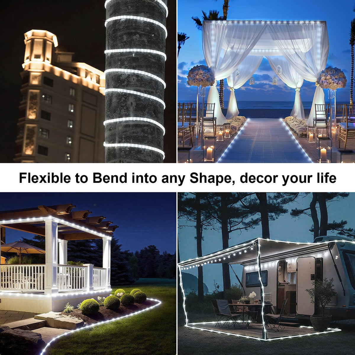 SFNDOU 2 Pack Battery Powered String Lights Waterproof with Remote Total 66ft 200LED Timer 8 Modes Battery Operated Outdoor Lights for Christmas Decor Trampoline Camping Tents, White