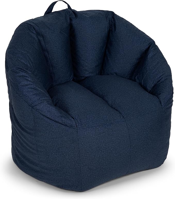Big Joe Milano Bean Bag Chair for Kids, Denim Cobalt Lenox, Durable Woven