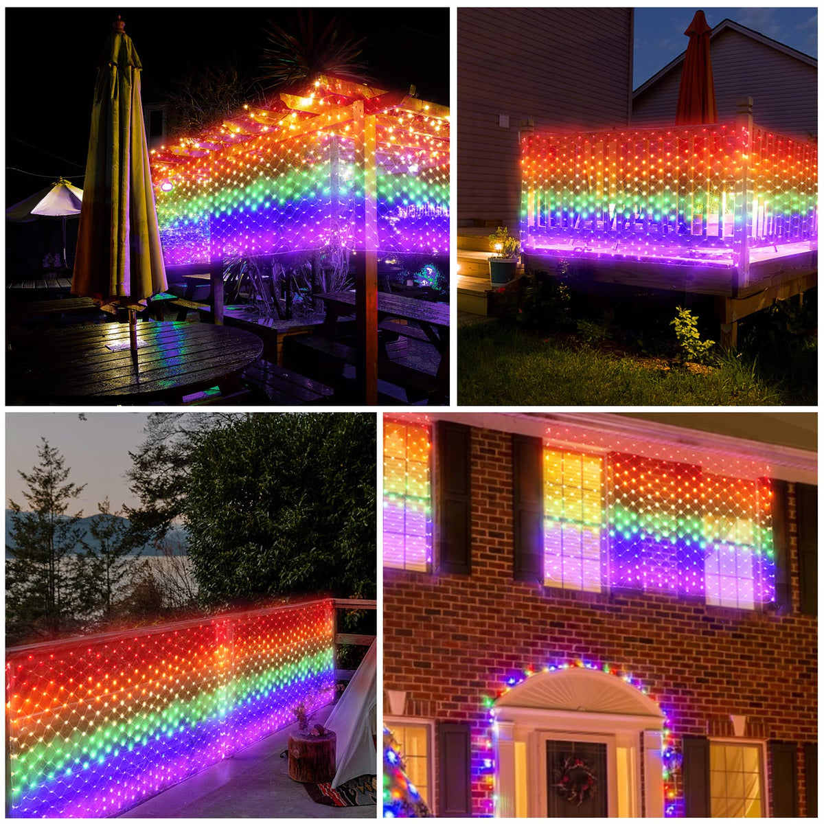 Leisure world Rainbow Pride Flag Lights 384 LEDs – 6.6ft x 3.3ft Waterproof Net Light with 8 Modes for Yard, Garden, Pride Month & Party Decor