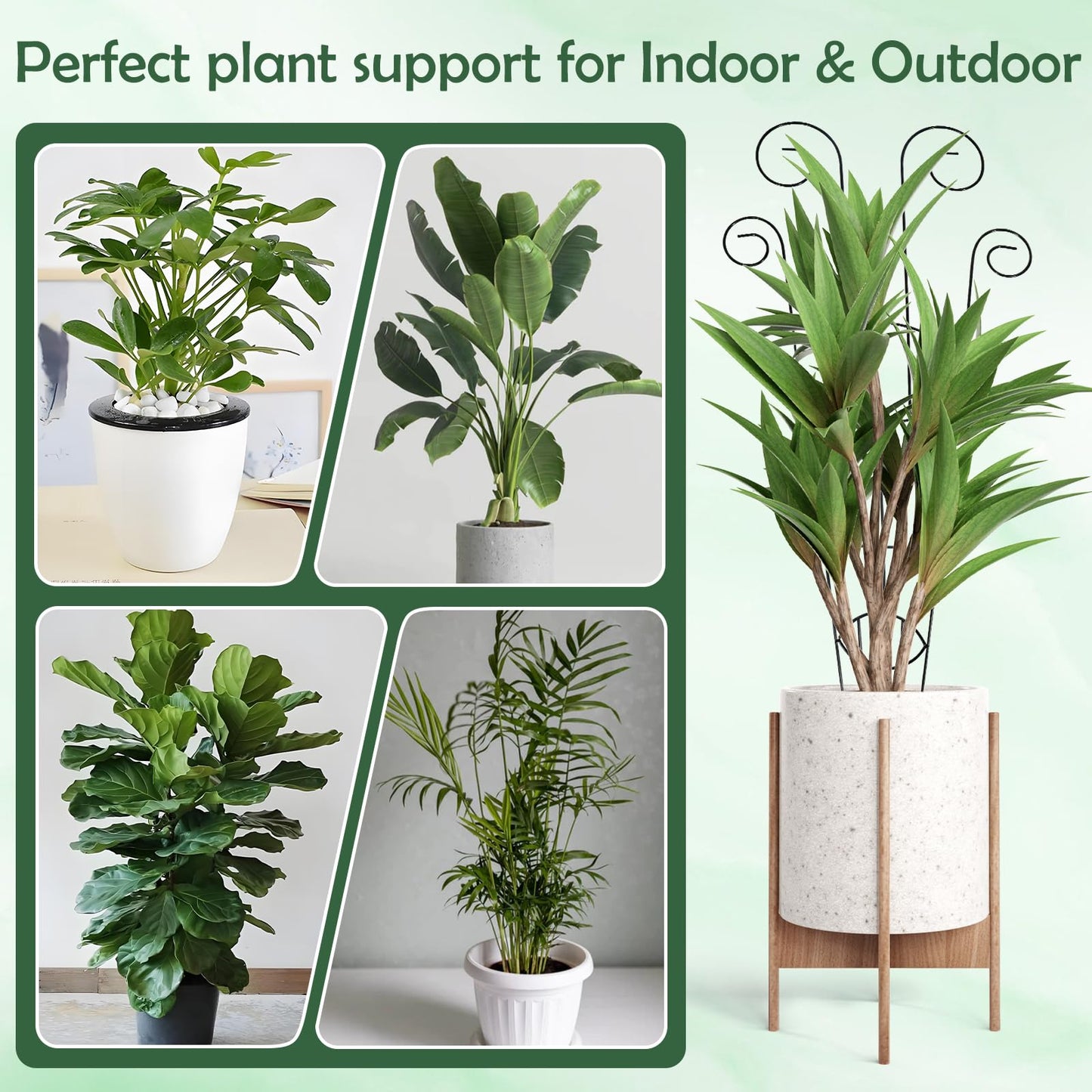 4 Pack Metal Trellis for Climbing Potted Plants Indoor Outdoor - 30 Inch Rustproof Garden Stakes, Plant Support for Monstera Pothos Ivy Hoya Vines, Potted Houseplant