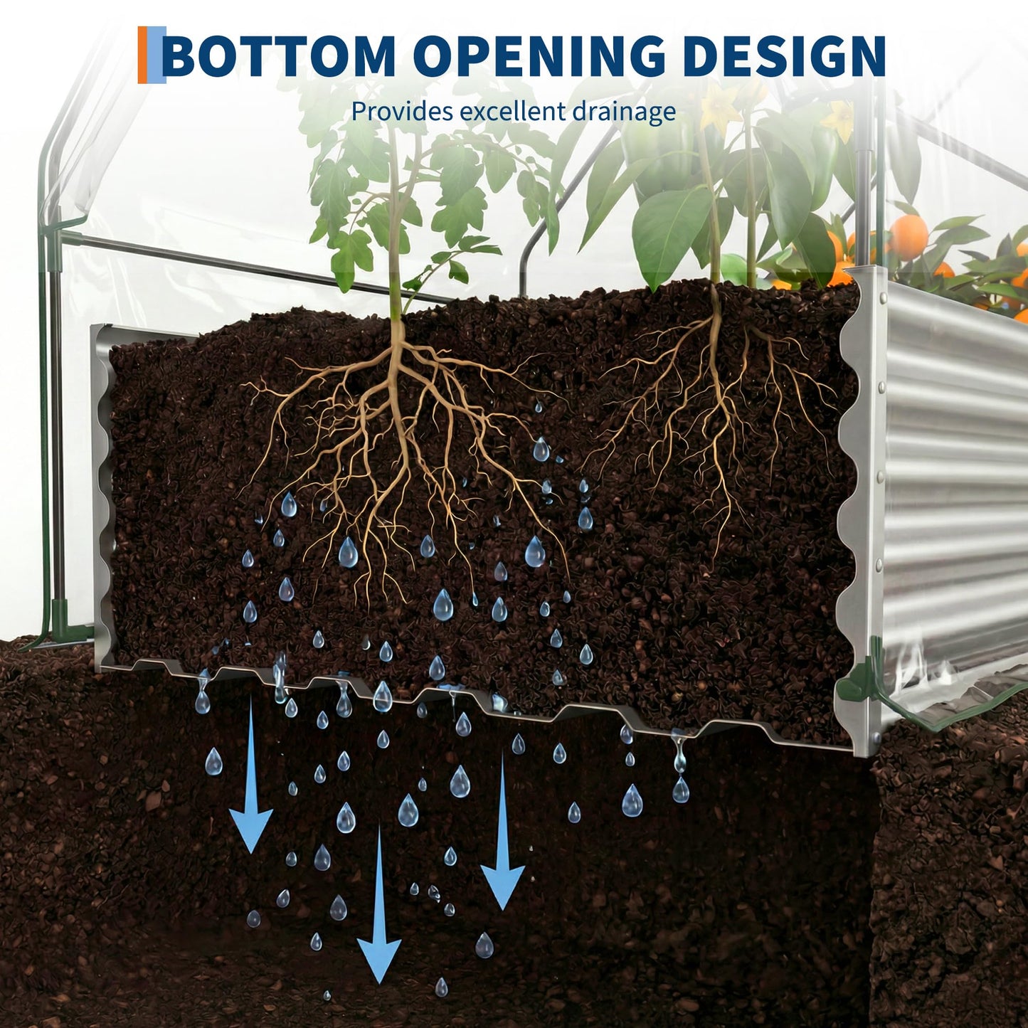 Raised Garden Bed with Cover, 6x3x1 Ft Raised Garden Beds Outdoor Galvanized Metal Planter Box with 2 Screen Windows, Mini Greenhouse for Vegetables and Flowers