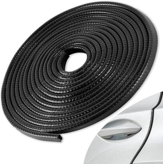 SINGARO 49Ft (15M) Car Door Edge Guard, No Glue Car Door Entry Guard Protective Strip, Rubber Edge Trim Car Door Protector, Applicable to Car, Truck, SUV and ATV, Car Exterior Accessories(Black)