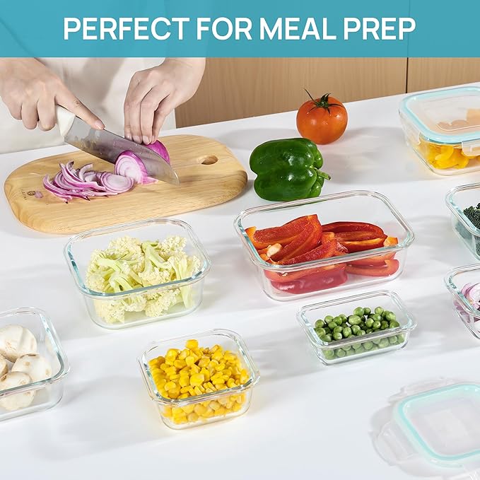 Vtopmart 8 Pack Glass Food Storage Containers