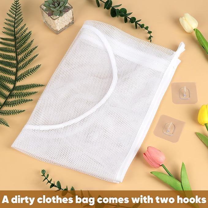 Hanging Laundry Hamper Bag, 30x20 Inch Foldable Wall Hanging Laundry Bag