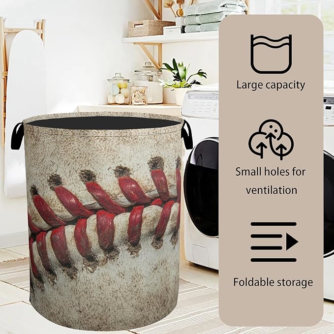 Baseball Laundry Basket with Handles