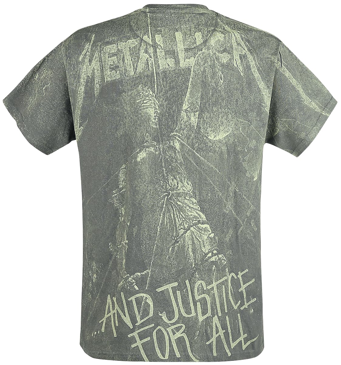 Metallica ... and Justice for All - Neon Backdrop Men T-Shirt Charcoal M, 100% Cotton, Regular