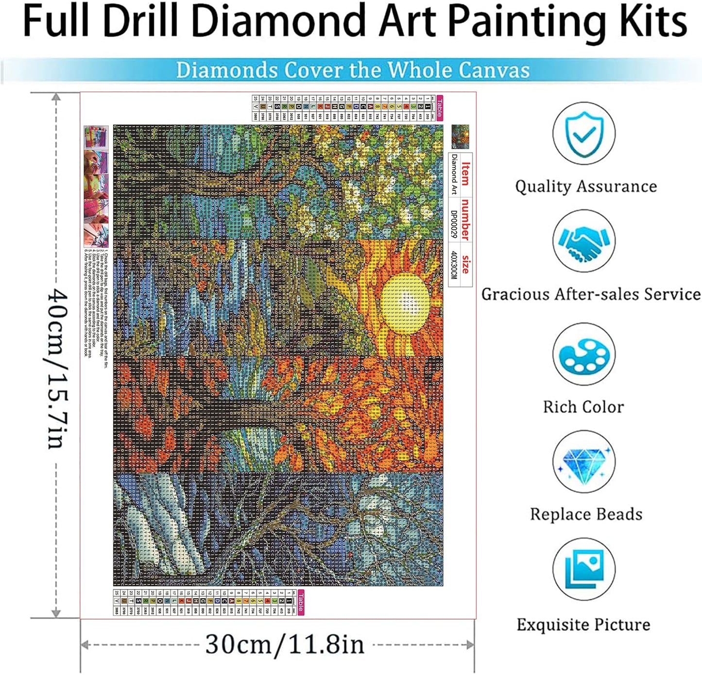 GemZono Diamond Painting Kits for Adults,Four Season Tree 5D Diamond Art Kits for Adults Beginner Gem Art Full Drill Round Diamond Dots for Adults Home Wall Decor 12x16in/30×40cm