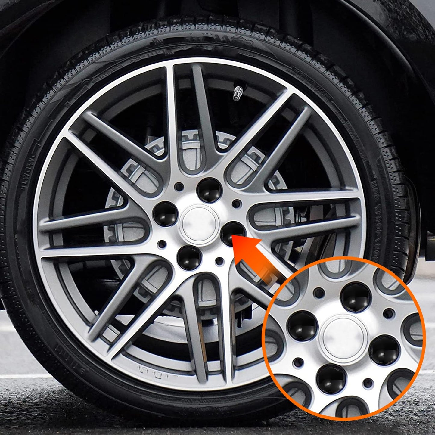 QKYS 20PCS Lug Nut Covers, Rust-Proof Black Hex LugNut Covers with Removal Tool, Wheel Nuts Caps for Wheel Bolts Protection and Decoration, Wheel Bolts Accessories for Cars SUVs (17mm)