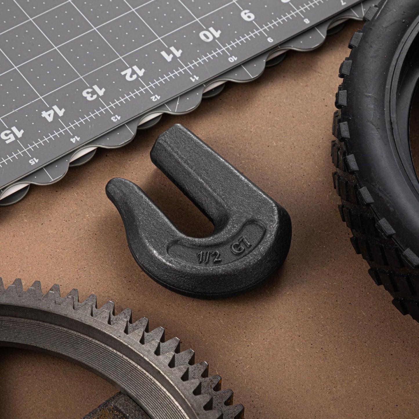 LEIFIDE 10 Pack 1/2'' Weld on Grab Chain Hook G70 Forged Heavy Duty Weldable Grab Hooks for Trailer Truck Rigging Car Tractors Loader Bucket-Working Load Limit: 11300 Lbs