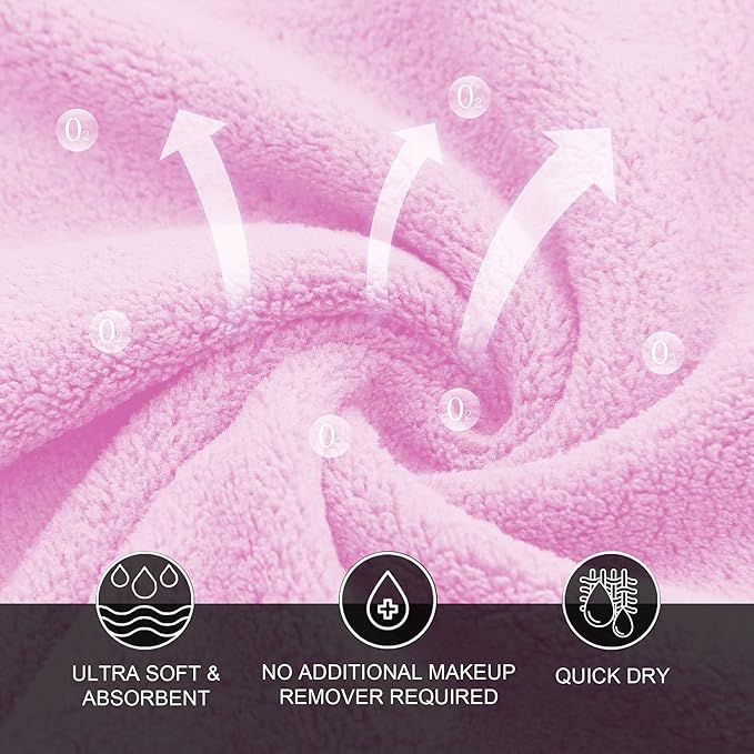 MOONQUEEN Microfiber Facial Cloths Fast Drying Washcloth 12 Pack