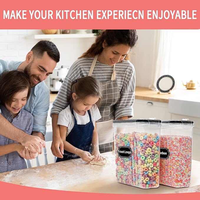 PRAKI Cereal Containers Storage Set, Cereal Dispensers