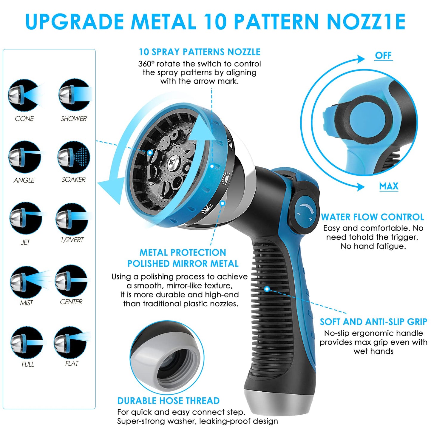 KETTOYA 100FT Expandable Garden Hose, Flexible Water Hose with 10-Pattern Spray Nozzle, Leak-Proof Retractable Heavy Duty Hose Pipe, 4-Layer Latex Core, Durable 3750D, Male Valve Connector, Kink-Free