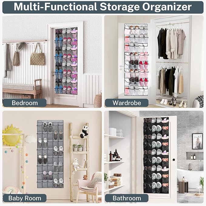 Over the Door Shoe Organizer, 40-Pocket Hanging Shoe Rack