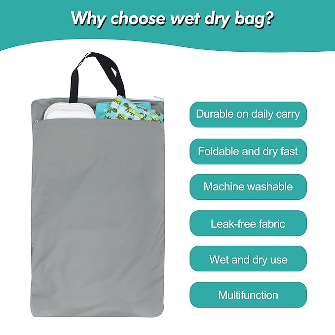 wegreeco Reusable Hanging Wet Dry Cloth Diaper Bag
