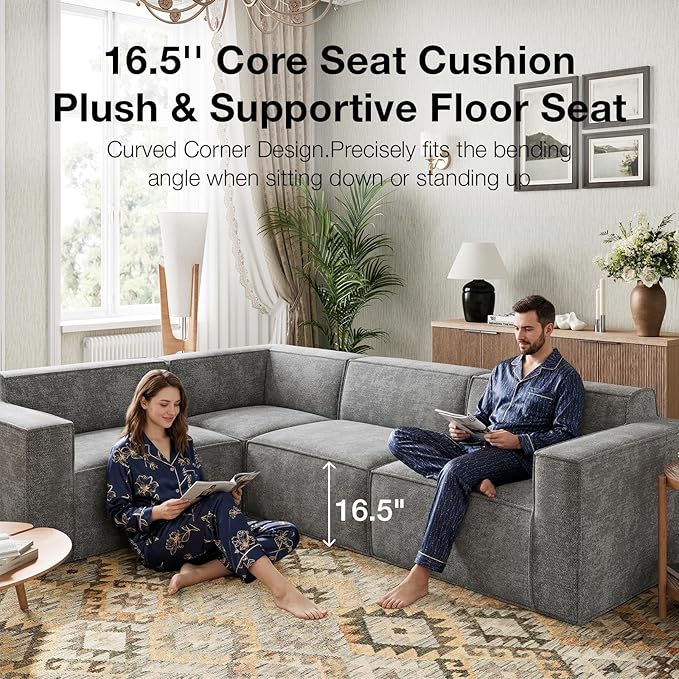 Novilla Modular Sectional Sofa, No Assembly Cloud Sectional Couch