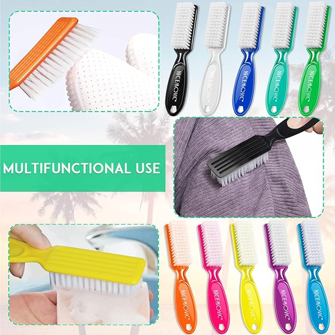 10 Pcs Handle Grip Nail Brush, NICEMOVIC Hand Fingernail Cleaner Brush Manicure