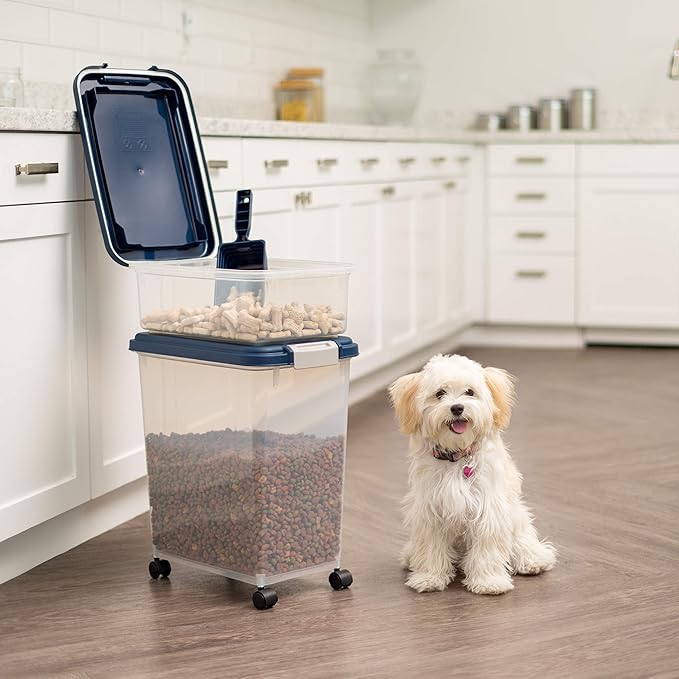 IRIS USA Dog Food Storage Container, 30 lbs & 11 lbs Combo, Cat Food Storage