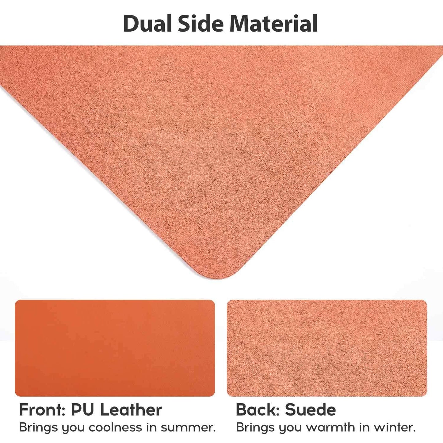 Desk Pad Large, Extended Mouse Mat, Large Mouse Pad XL, DOBAOJIA Desk Blotter, Laptop Mat, Writing Pad, Desk Mat for Office/Home, PU Leather Waterproof +Suede Non-Slip 31.5" X 15.7"(Orange)
