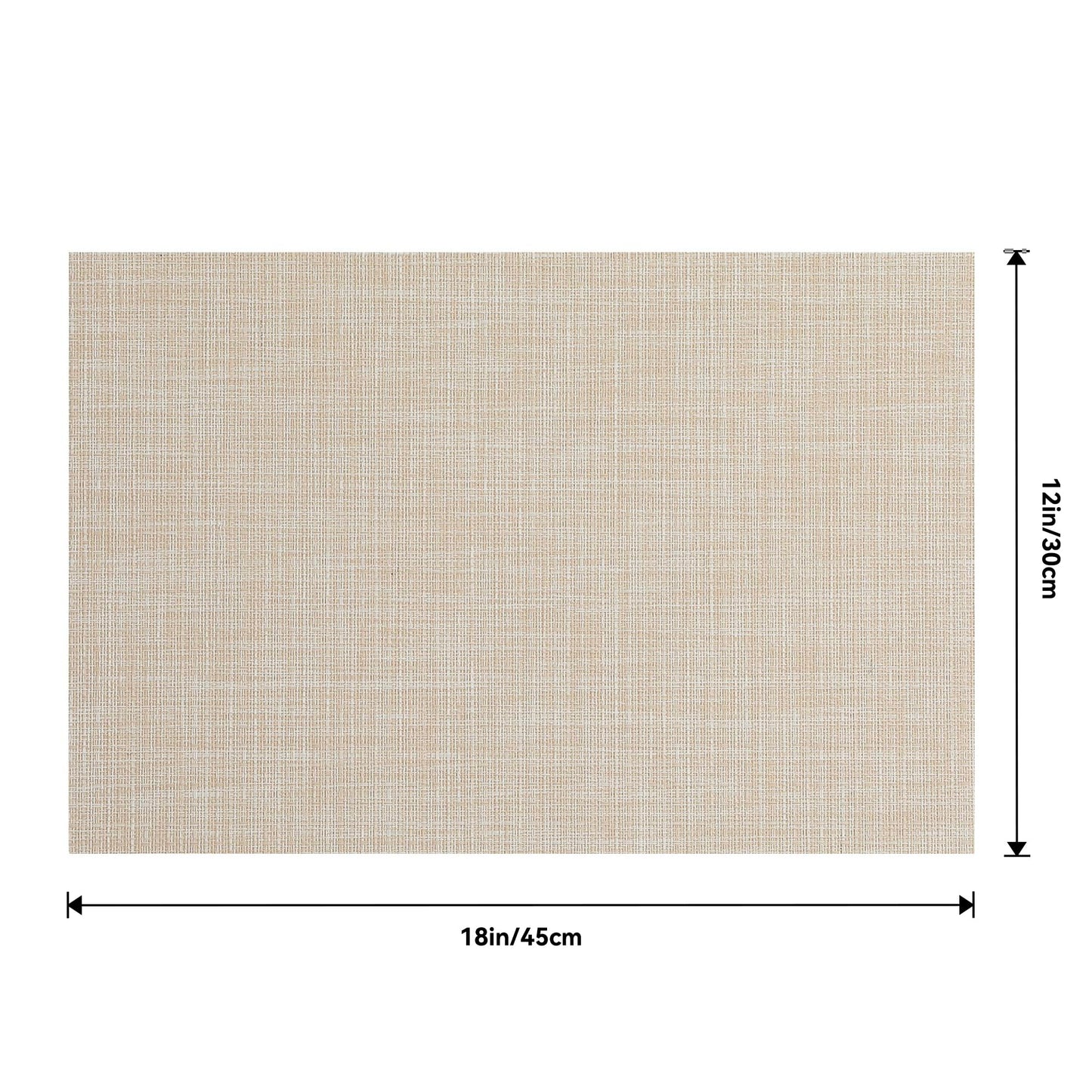 Leetaltree Beige Placemats Set of 4 - Heat Resistant Non-Slip Place mats for Dining Table, Washable Durable PVC Vinyl Woven Table Mats(Beige, 4)
