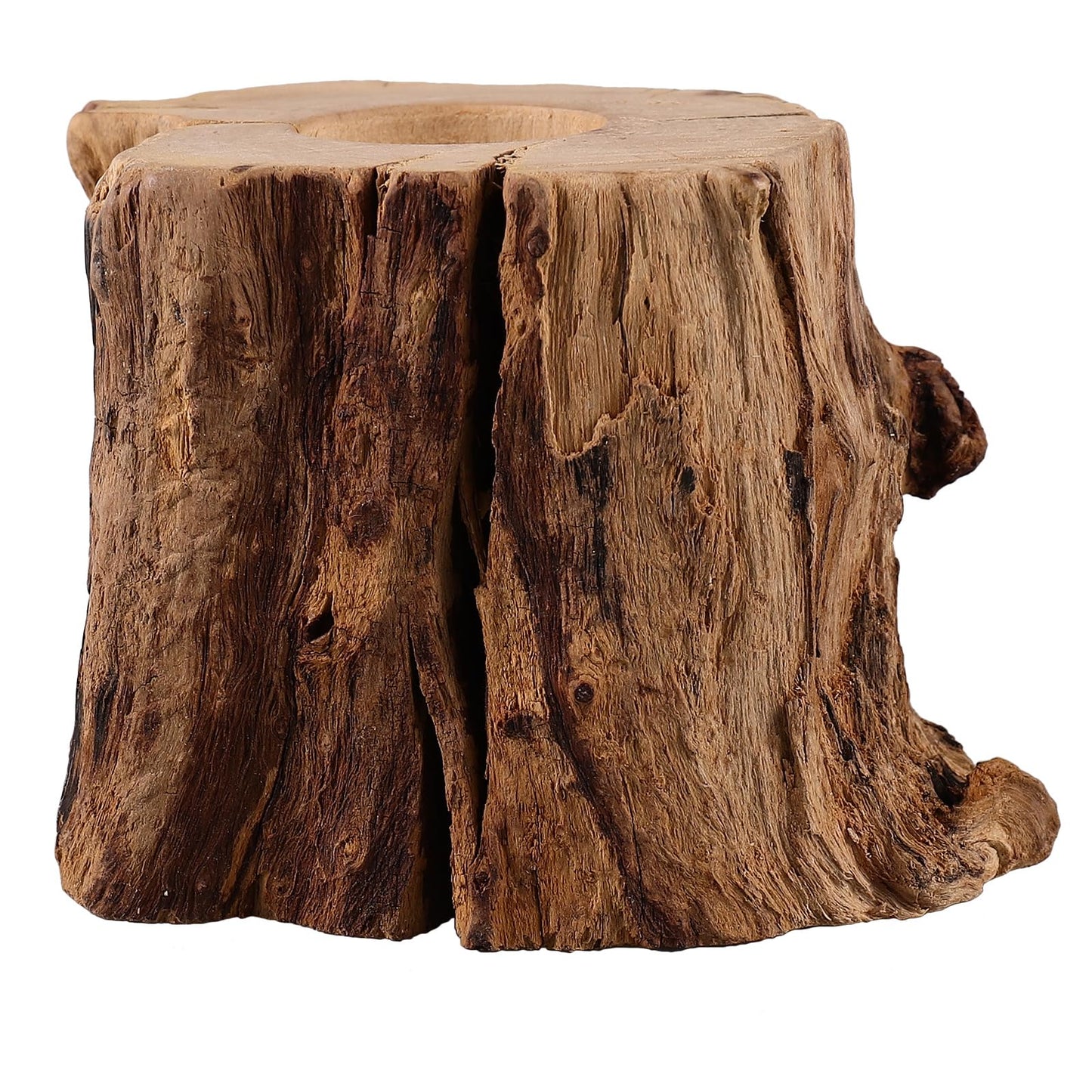 VOSAREA Crystal Ball Wooden Base Tree Stump LED Light Desk Lights for Office Desktop Stand Table Top Display Stand Crystal Ball Holder Stands for Display Wooden Lamp Base USB Wood