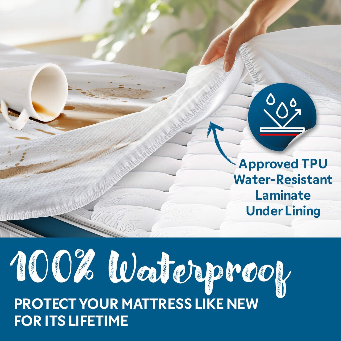 Guardmax Jersey Knitted Cot Size Mattress Protector - Waterproof & Dust Mite Proof Mattress Cover with Stretchable Pockets - Soft, Comfortable, & Noiseless Waterproof Fitted Sheet.(33 x 75 X 12)