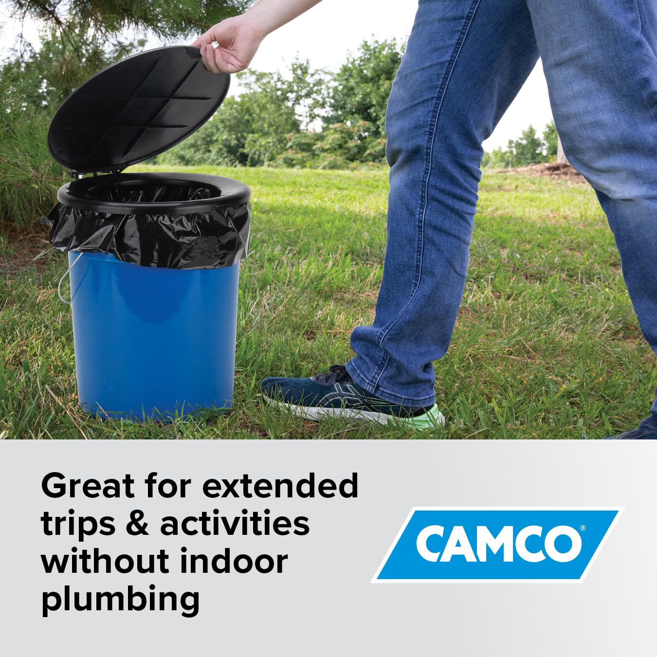 Camco Toilet Waste Bags - Features a Biodegradable Powder & Leak Proof Double Bag Design - Great for Camping,RVing,Hiking,or Boating (41548),(Pack of 60)