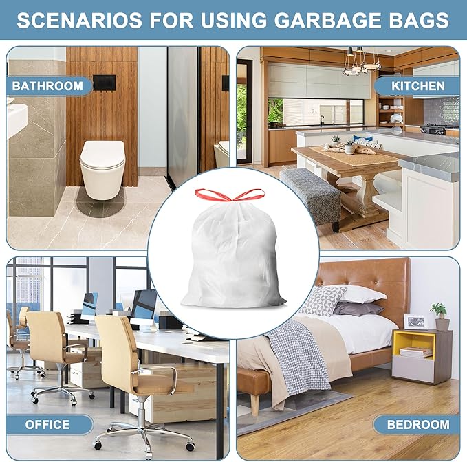 Small Garbage Bags 120 Count, JUKFITA Extra Strong 4 Gallon Trash Bags
