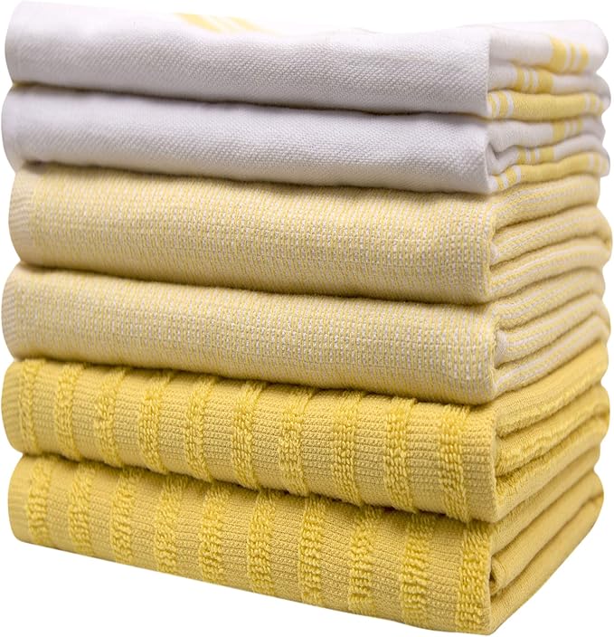 Premium Kitchen Towels | Large Cotton Dish Towels | Flat & Terry Highly