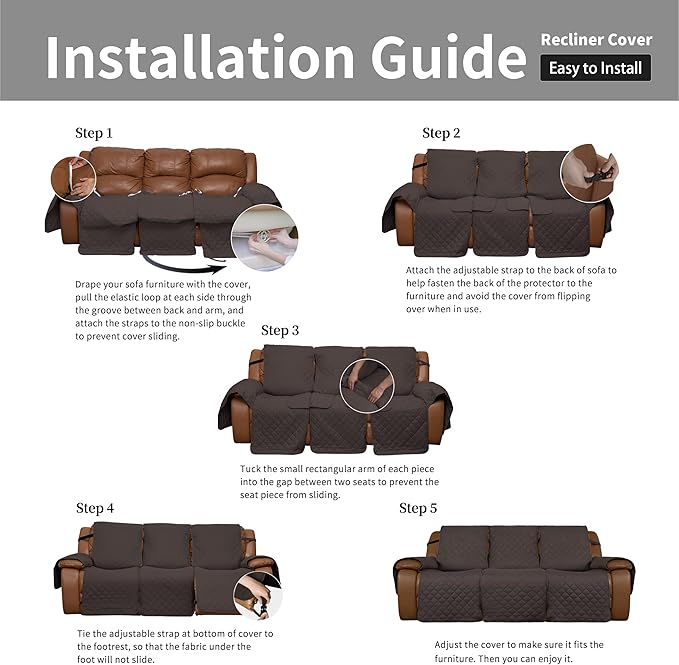 Easy-Going Oversized Recliner Reversible Couch Cover