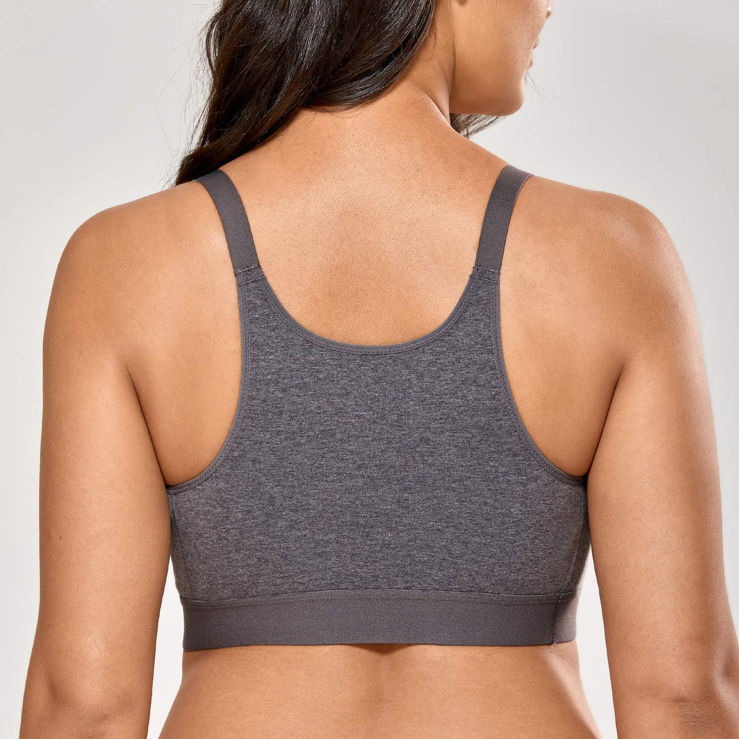 Gratlin Women's Nursing Bras Maternity Plus Size Breastfeeding Cotton Sleep Nursing Sports Bra Charcoal Heather 5XL