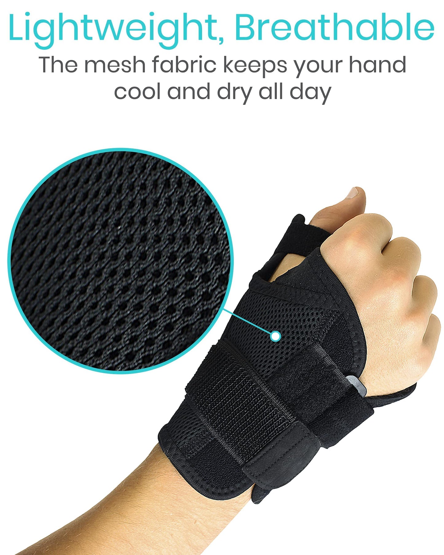 Vive Thumb & Wrist Brace for Right or Left Hand - Spica Splint Brace for Carpal Tunnel, Tendonitis, & Arthritis in Hands or Fingers - Compression Support for Women Men - Stabilizer Relief for Bowling