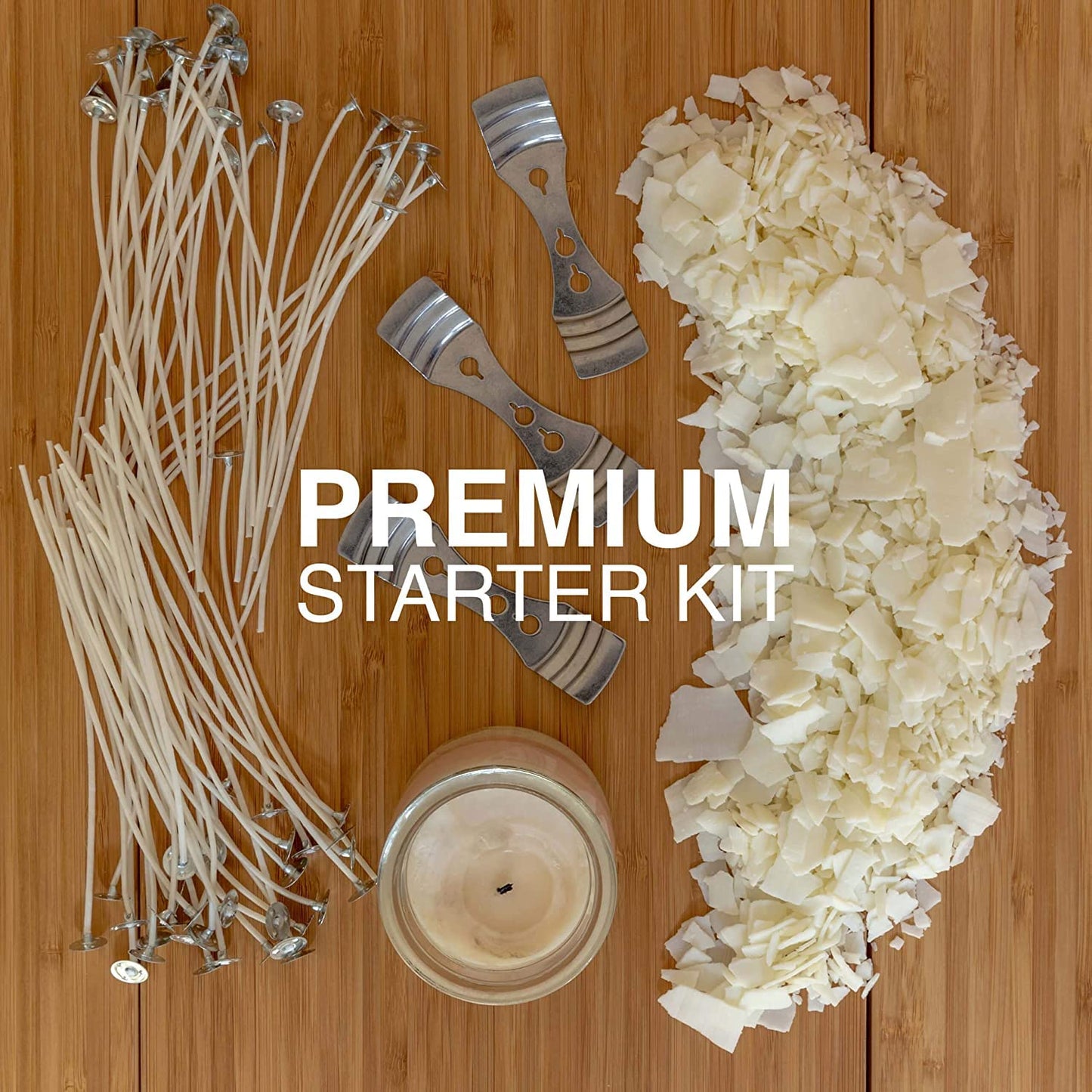 10 lbs Soy Wax by Oraganix - DIY Candle Making Kit with 150 Pre-Waxed 6-Inch Wicks and 3 Centering Devices - Smooth Burning Wax for Craft Projects and Scented Project Creations