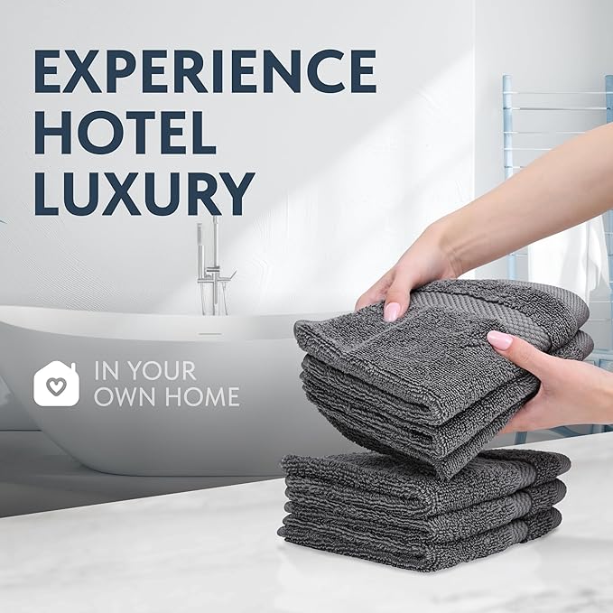 White Classic Luxury Cotton Washcloths 13x13 Inch
