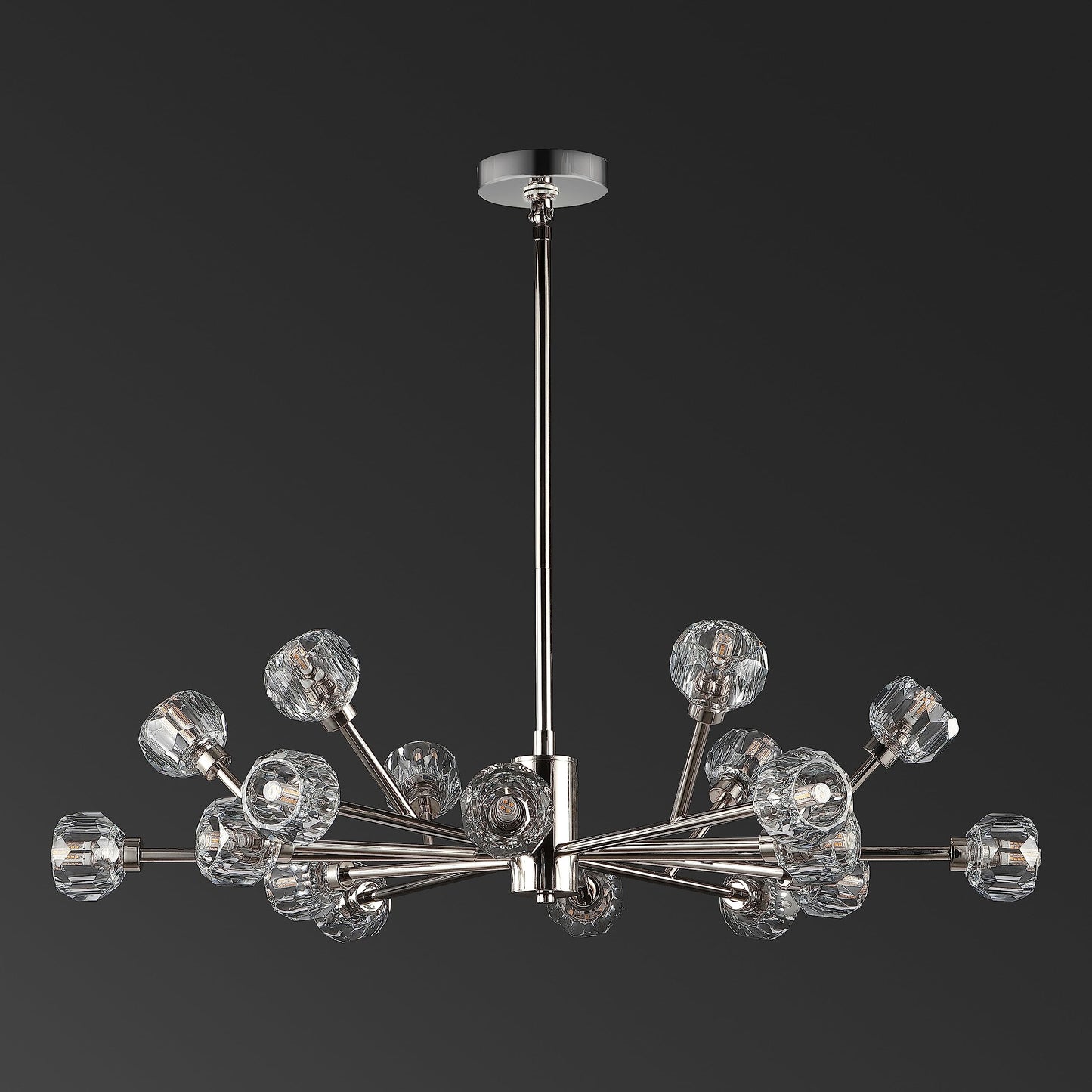 SAFAVIEH Couture Lighting - Breyer 18-Light 34.5-Inch Crystal Chandelier - Nickel - Modern Sputnik Design - Ideal for Dining Room, Foyer, Entryway - LED Bulb Included (CTL1023B)